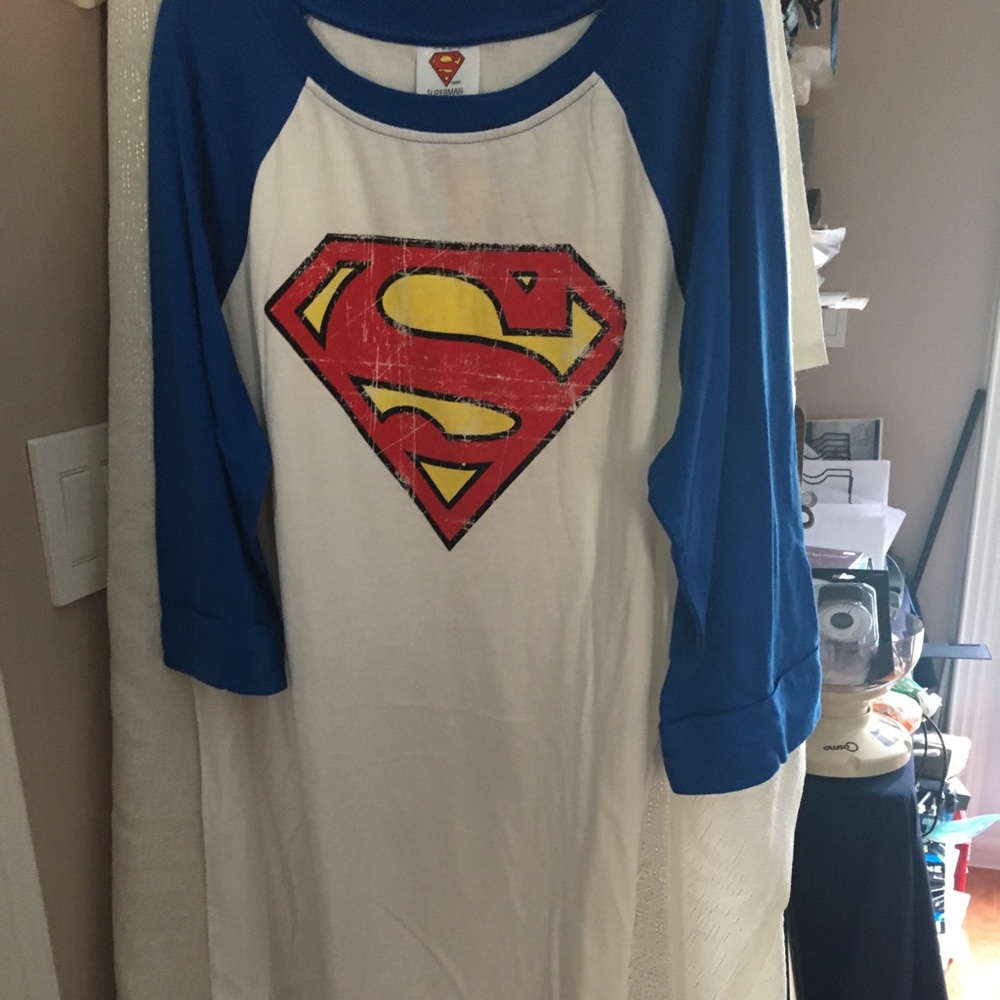 DC Comics Superman 3/4 Sleeve Nightgown L NEW